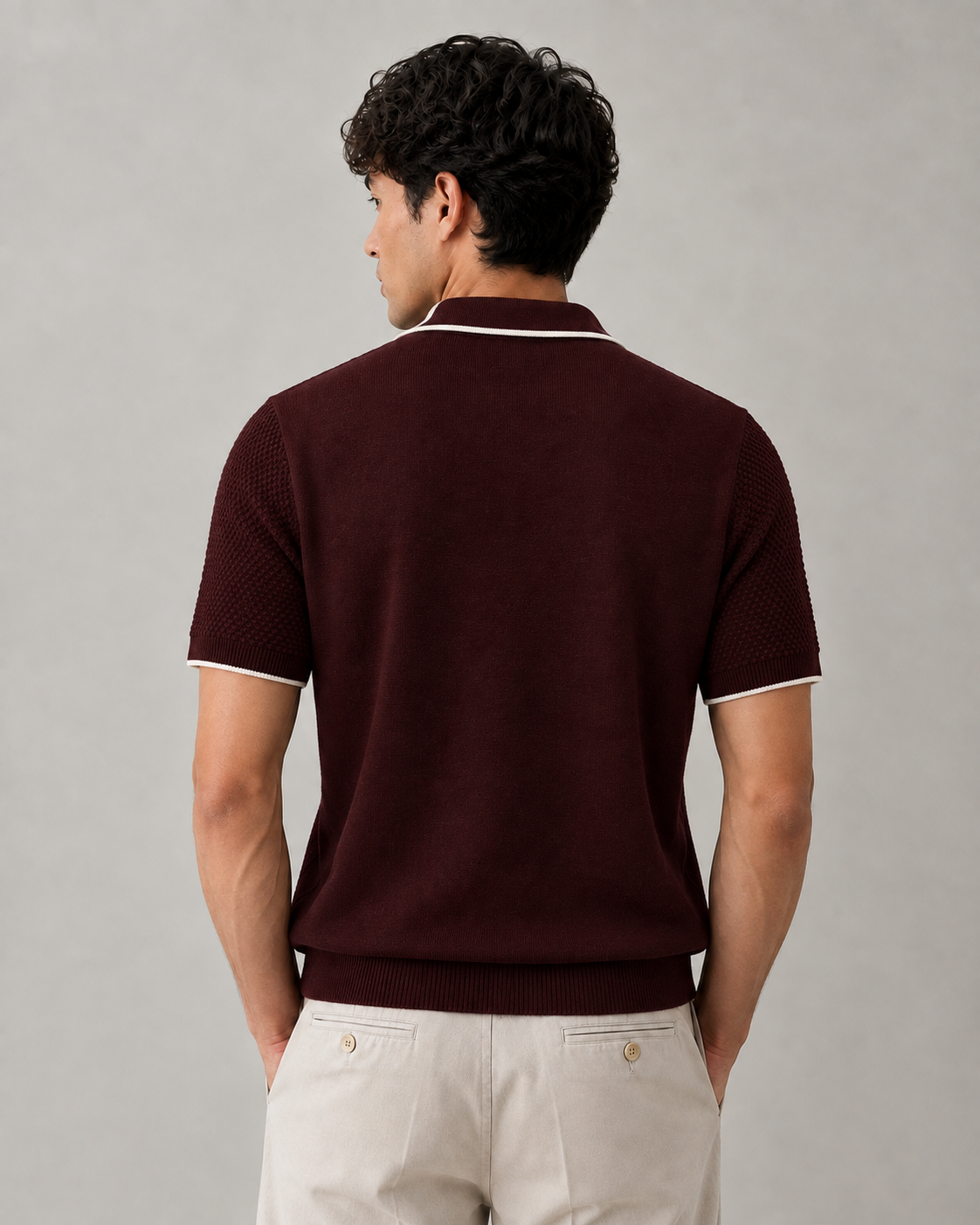 Merlot Textured Polo