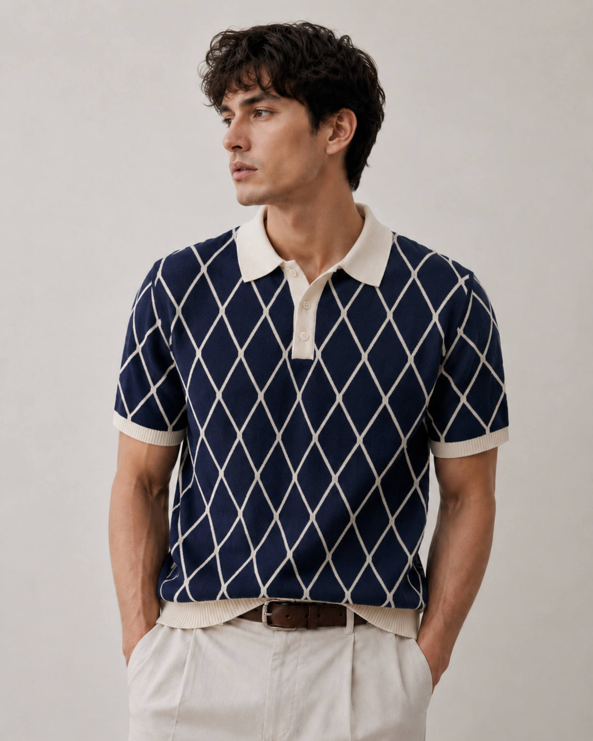 Midnight Diamond Knit Polo
