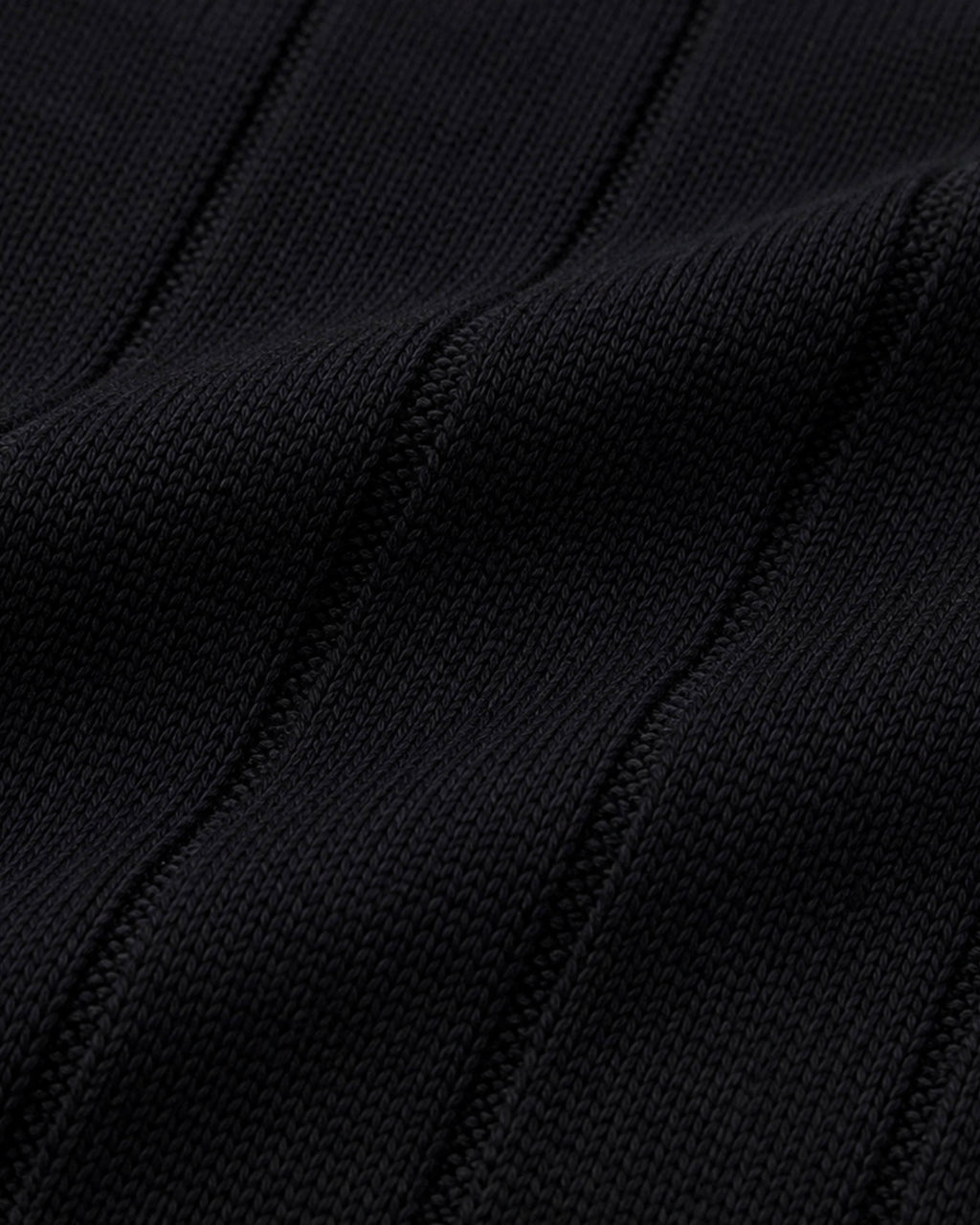 Black Vertical Ribbed Knit Polo - Gremaud