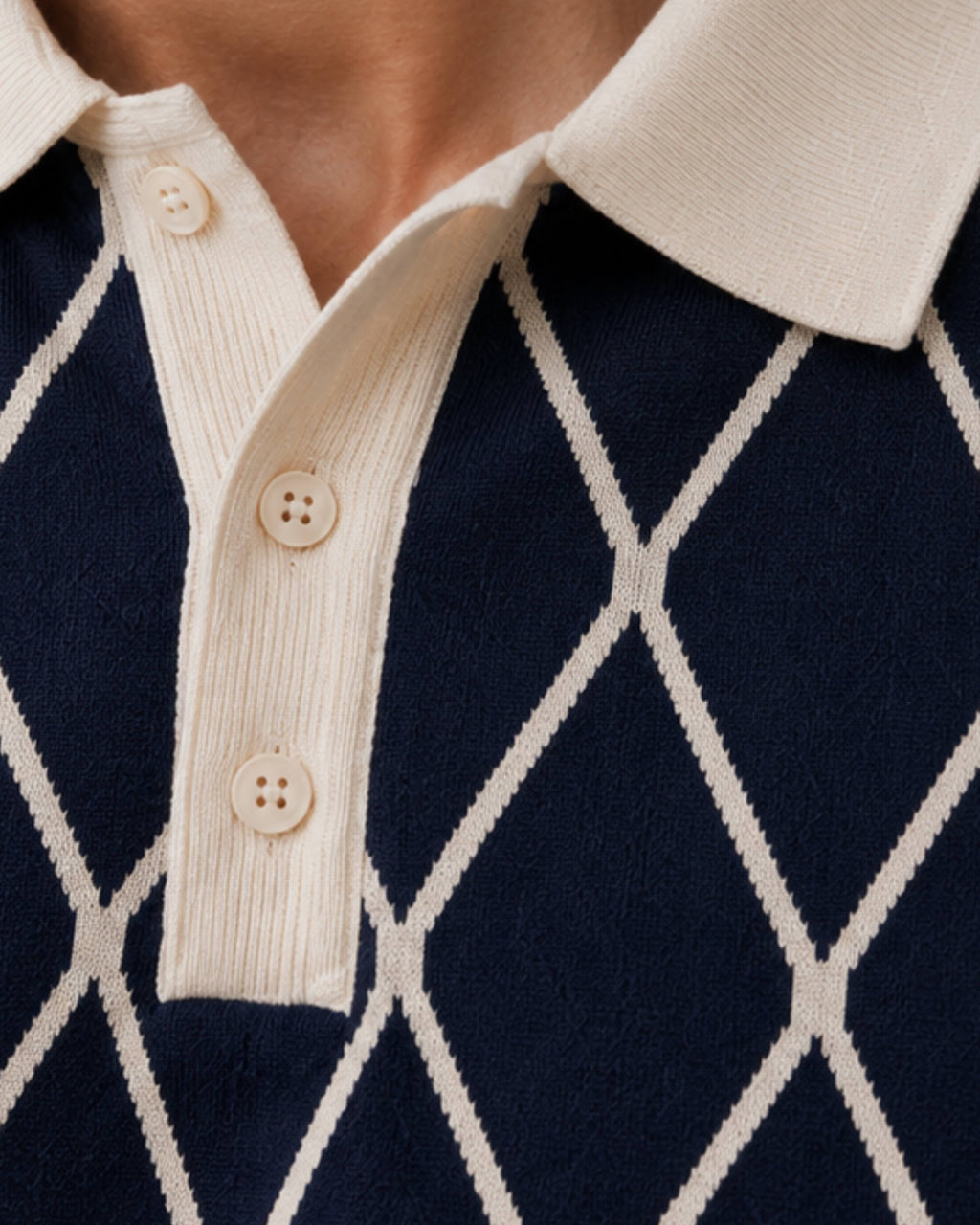 Midnight Diamond Knit Polo - Gremaud