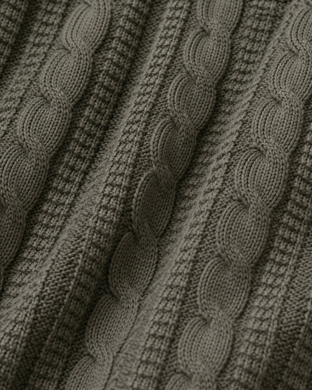 Olive Cable Knit Polo - Gremaud
