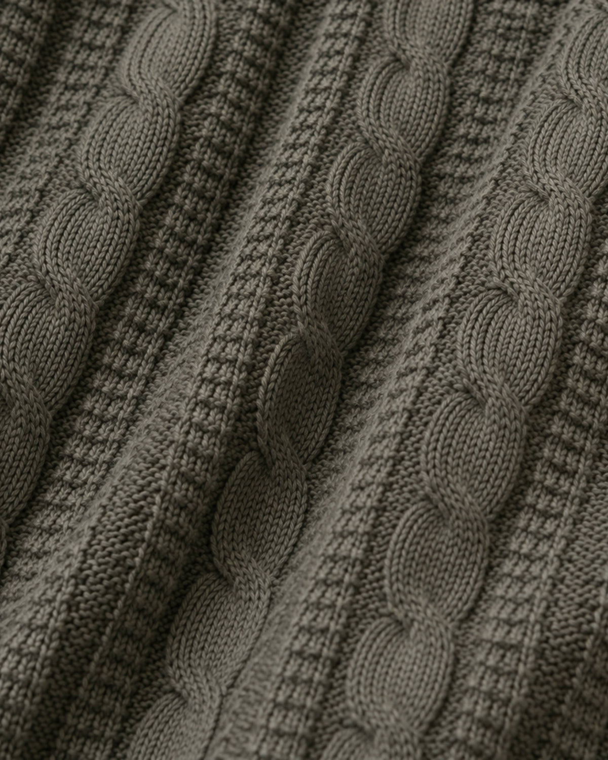 Olive Cable Knit Polo - Gremaud