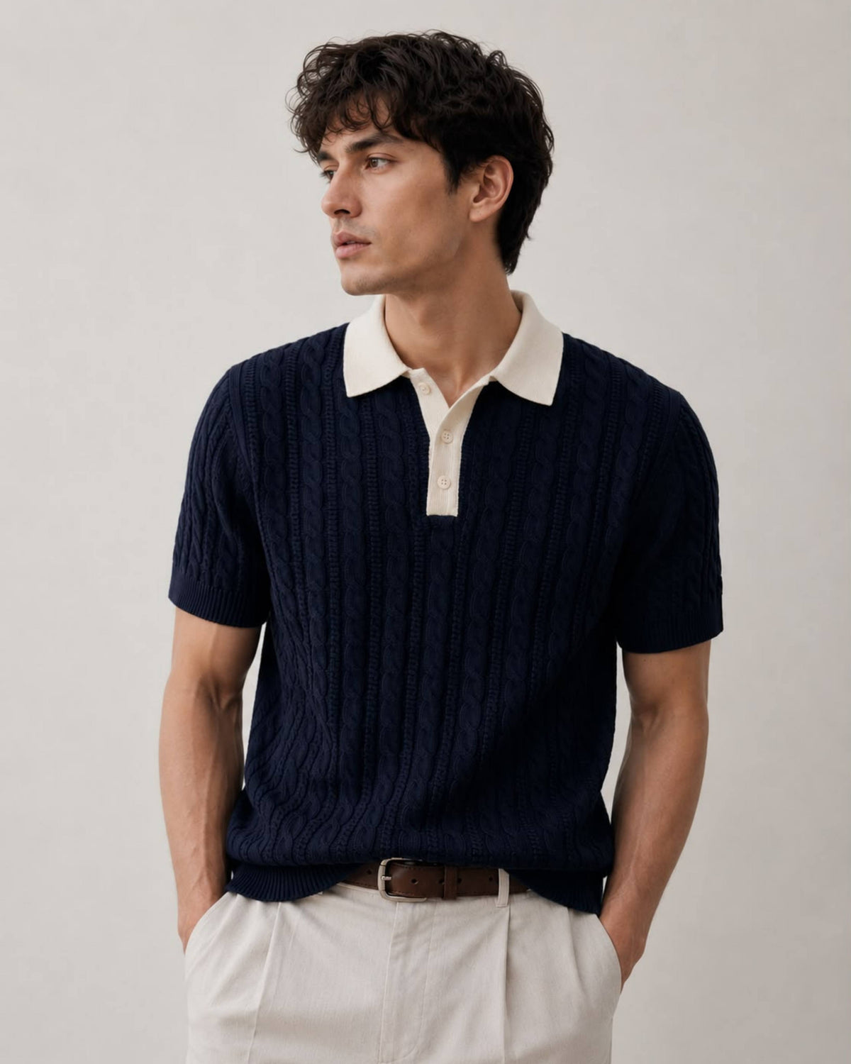 Monaco Cable Knit Polo