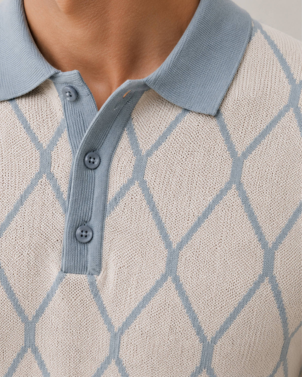 Riviera Diamond Knit Polo - Gremaud
