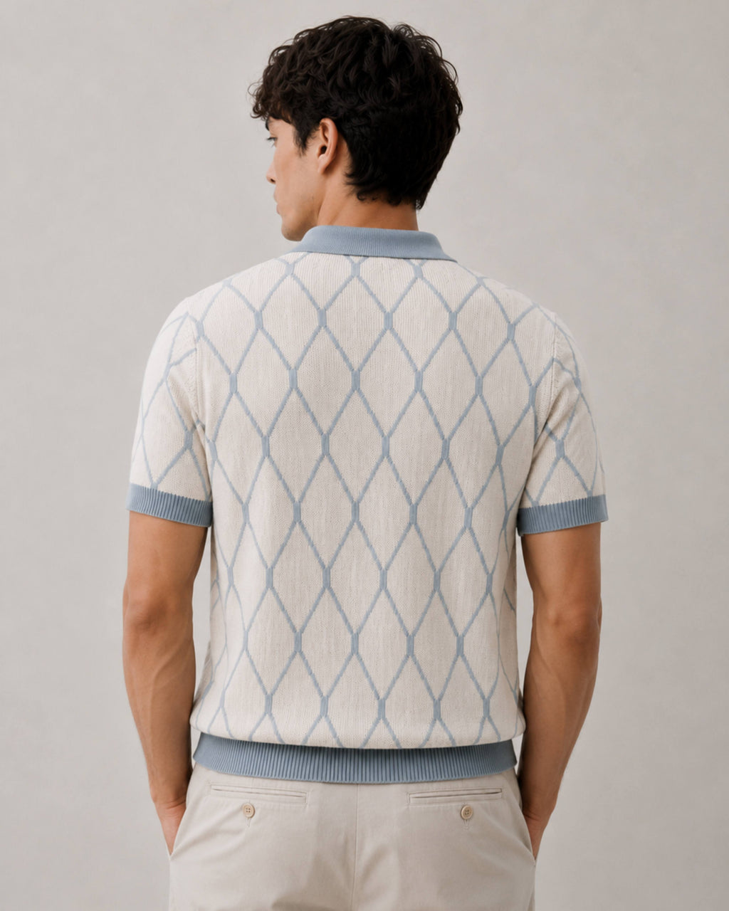 Riviera Diamond Knit Polo - Gremaud