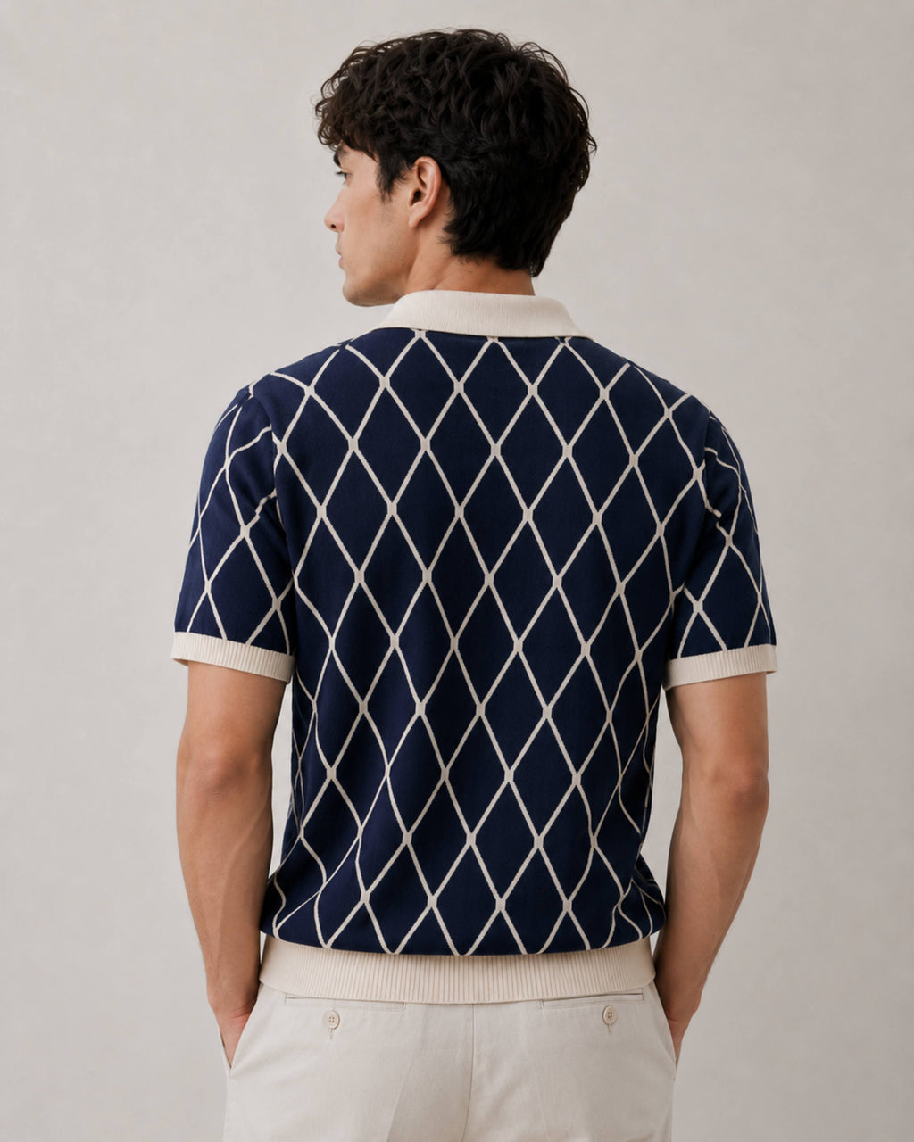 Midnight Diamond Knit Polo - Gremaud