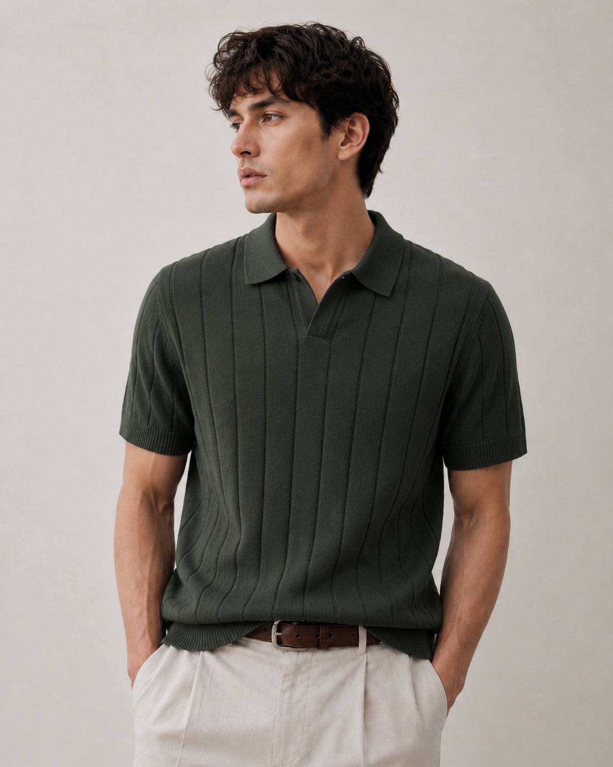 Forest Rib Knit Polo