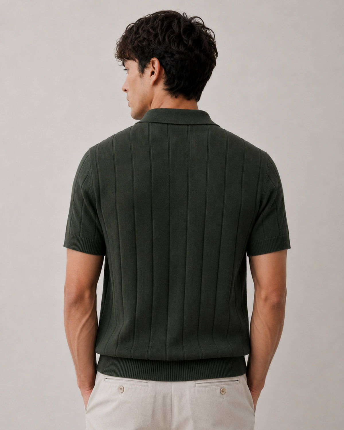 Forest Rib Knit Polo - Gremaud