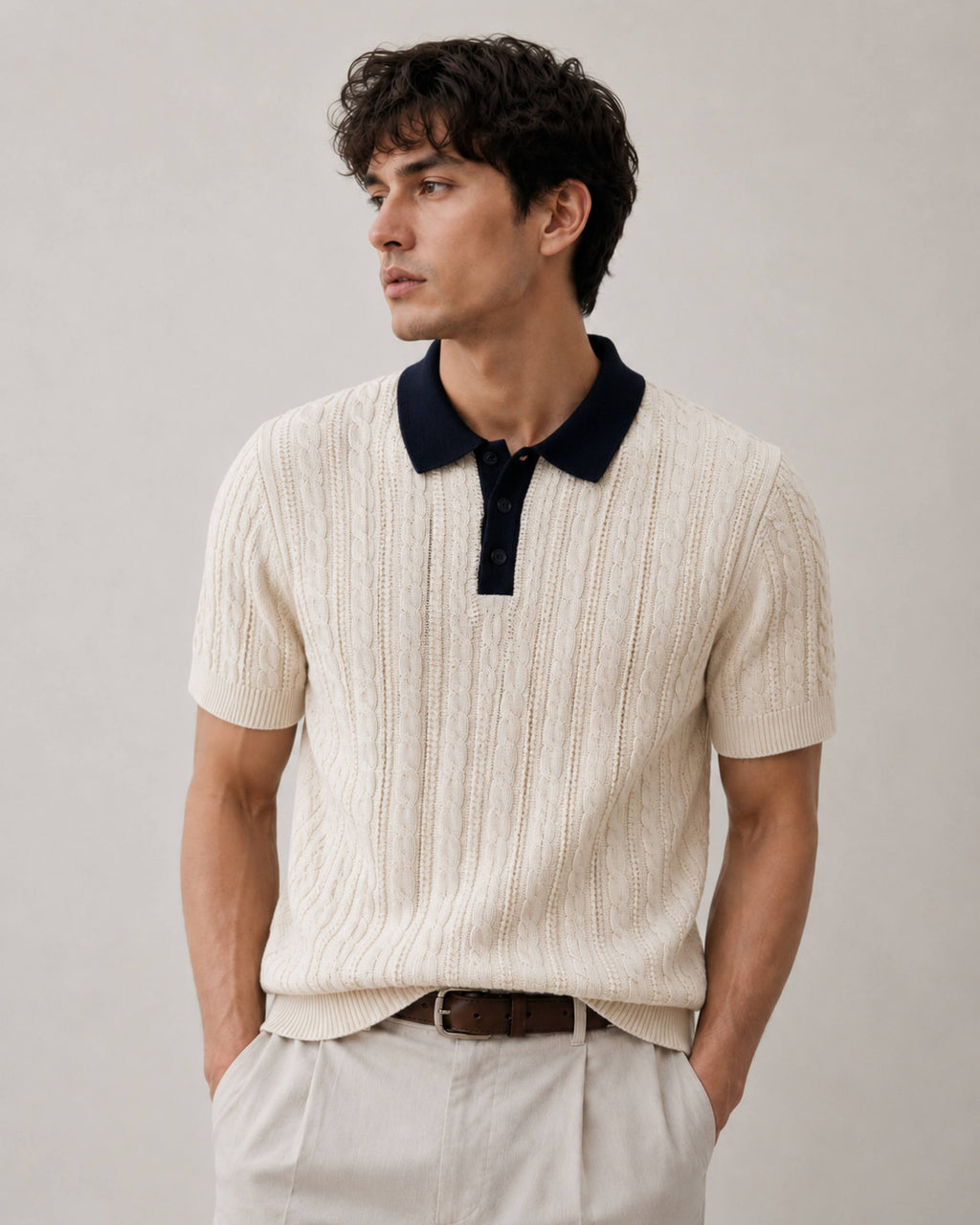 Milan Cable Knit Polo - Gremaud