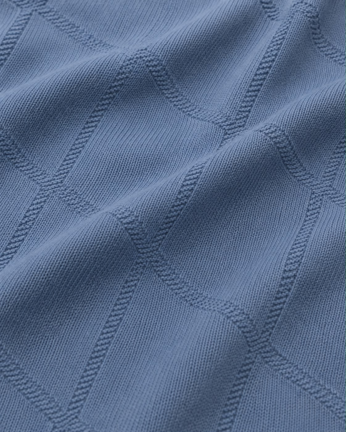 Azure Jacquard Knit Polo